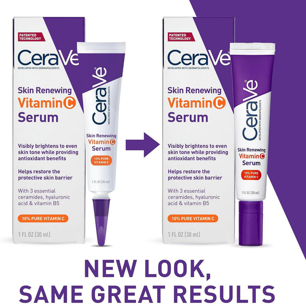 CeraVe Skin Brightening Vitamin C Serum for Face – 10% Pure Vitamin C, Hyaluronic Acid & Ceramides, 1 oz