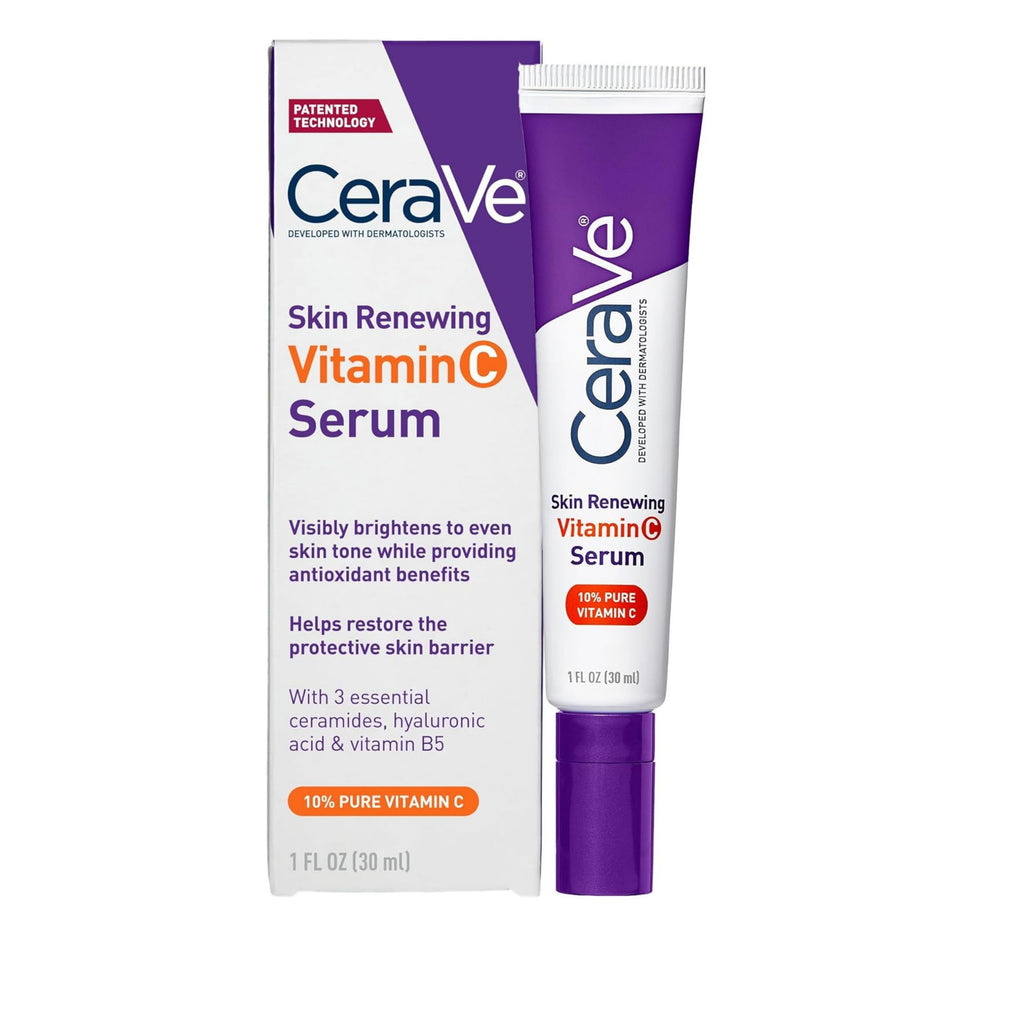 CeraVe Skin Brightening Vitamin C Serum for Face – 10% Pure Vitamin C, Hyaluronic Acid & Ceramides, 1 oz