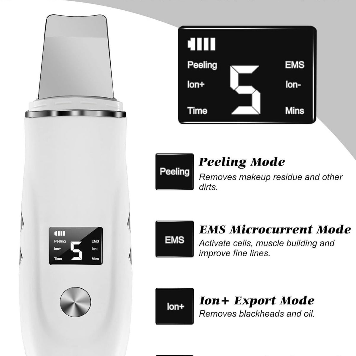 Skin Scrubber Face Spatula – 4-in-1 Facial Pore Cleaner & Blackhead Remover Tool with USB Charger