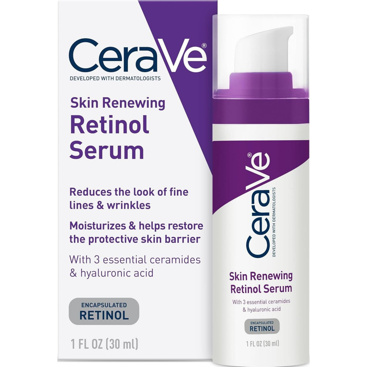 CeraVe Skin Renewing Retinol Serum with Hyaluronic Acid & Niacinamide – Face Serum