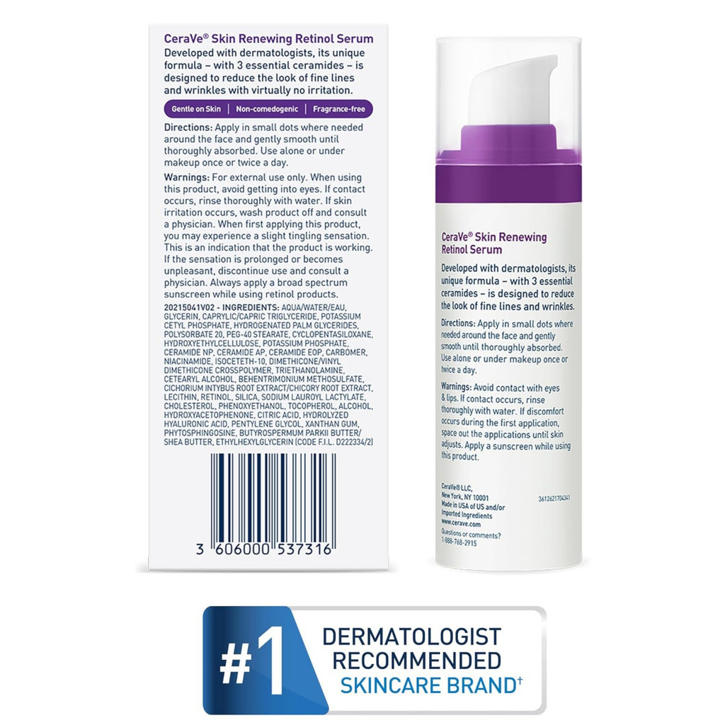 CeraVe Skin Renewing Retinol Serum with Hyaluronic Acid & Niacinamide – Face Serum