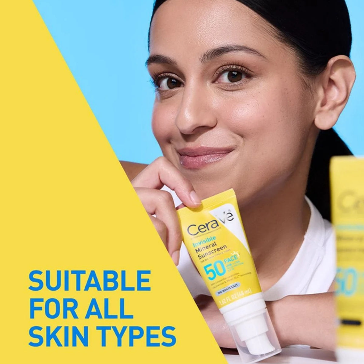 CeraVe Invisible Mineral Sunscreen SPF 50 for Face, Sensitive Skin – Travel Size