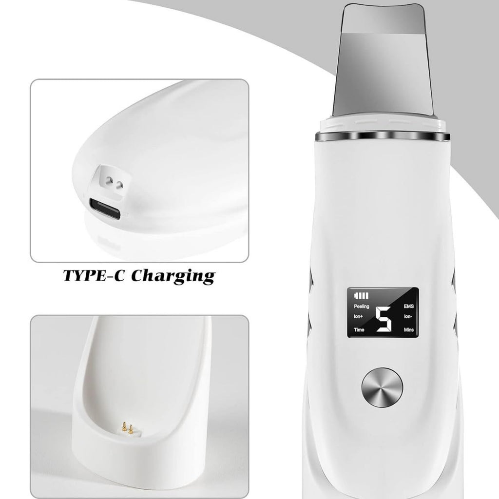 Skin Scrubber Face Spatula – 4-in-1 Facial Pore Cleaner & Blackhead Remover Tool with USB Charger