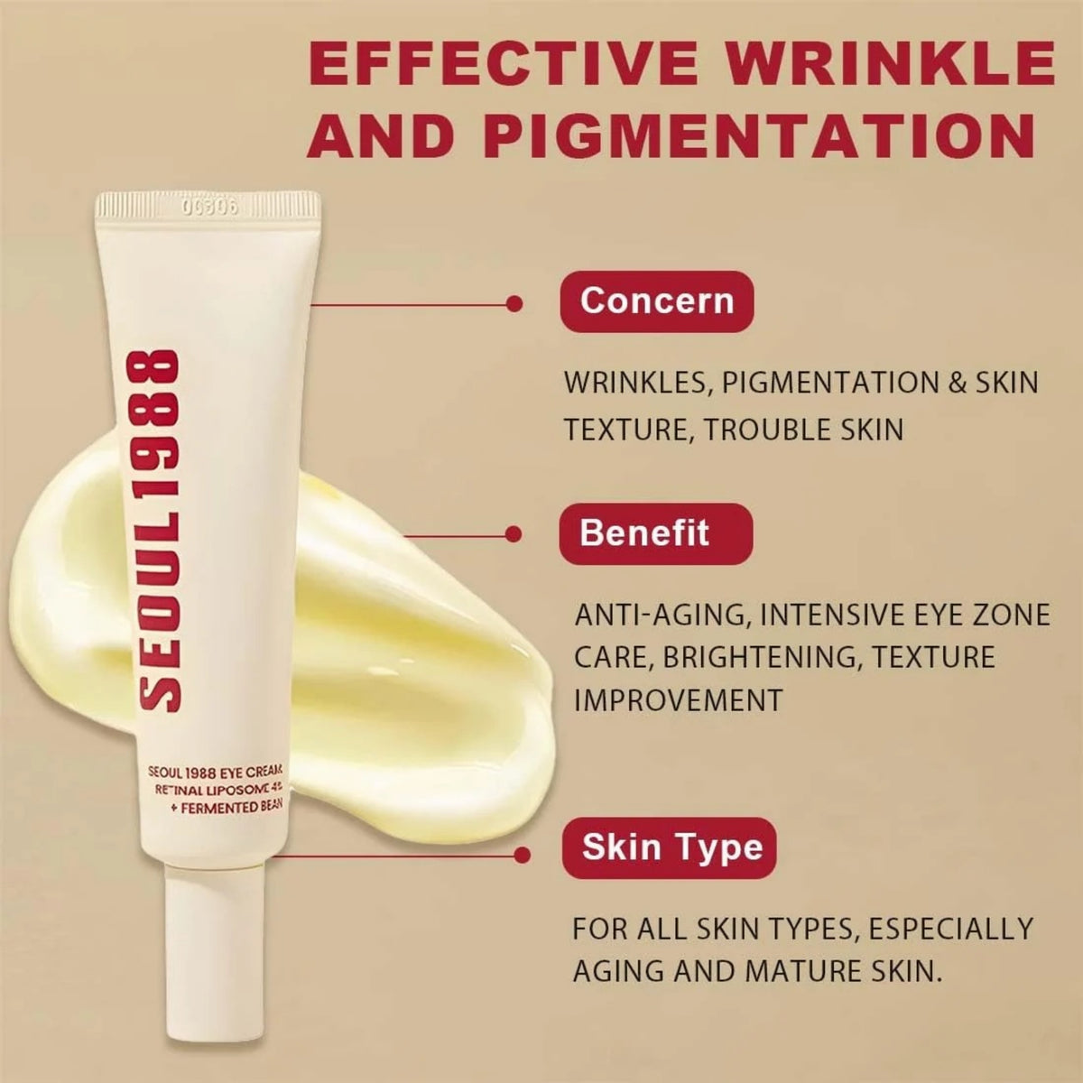 K-SECRET SEOUL 1988 Eye Cream – Eye Serum with Retinal Liposome & Fermented Rice, 30ml