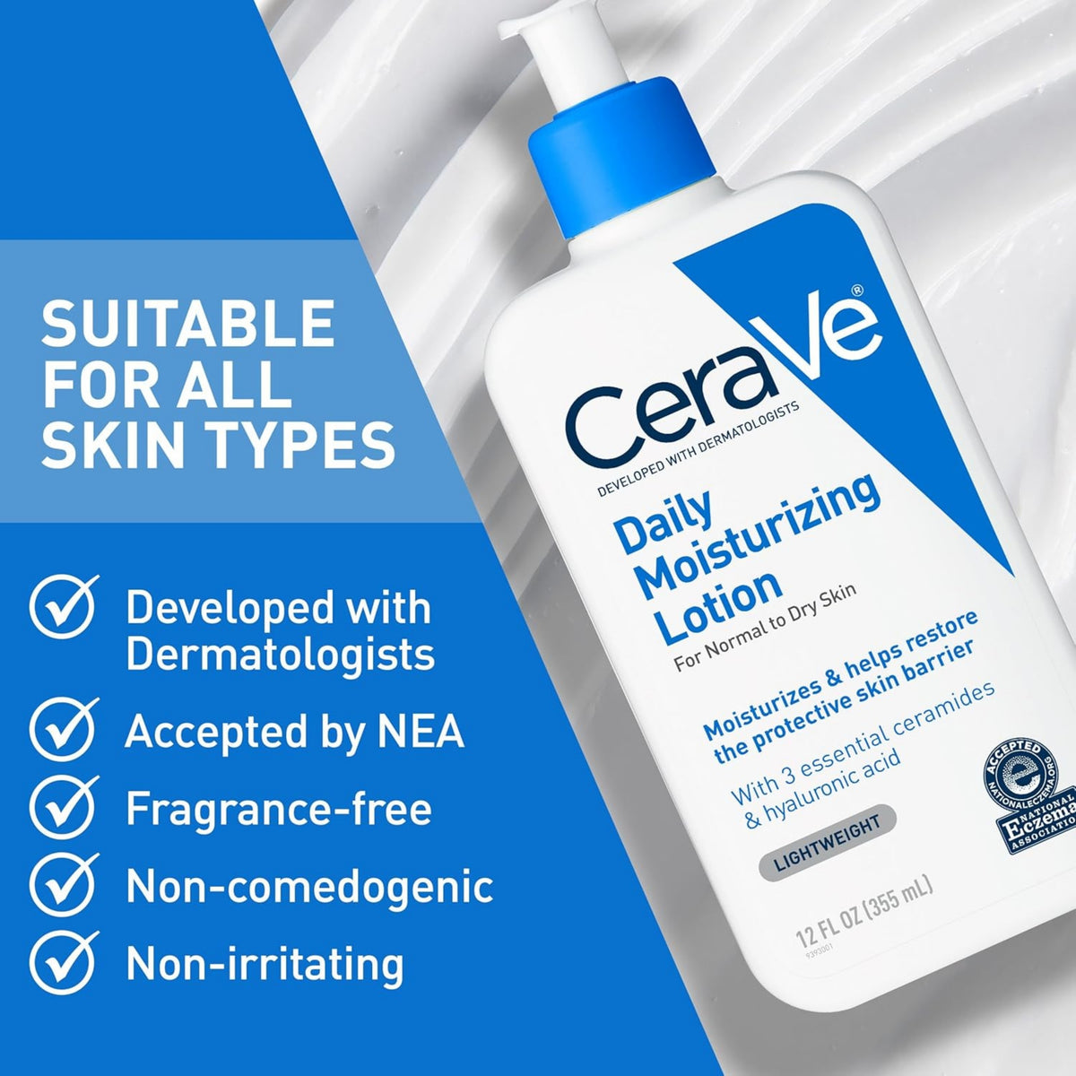 CeraVe Daily Moisturizing Lotion for Face & Body – 19 oz | Hydrating Body Lotion