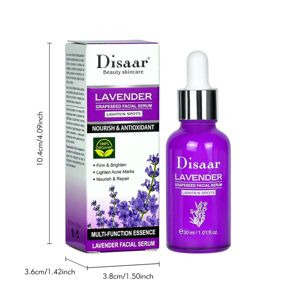 DISAAR BEAUTY Lavender Grapeseed Facial Serum 30ml – Nourishing & Repairing Face Serum for Hydrated Skin