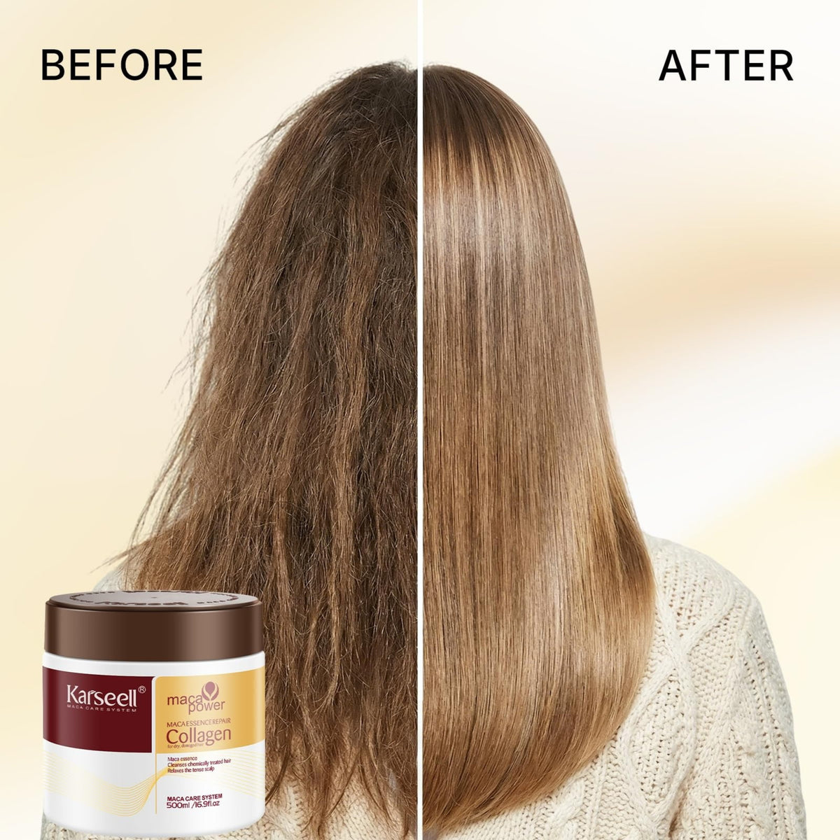 Karseell Collagen Hair Mask 16.90 oz – Deep Conditioning Treatment for Dry, Frizzy & Damaged Hair