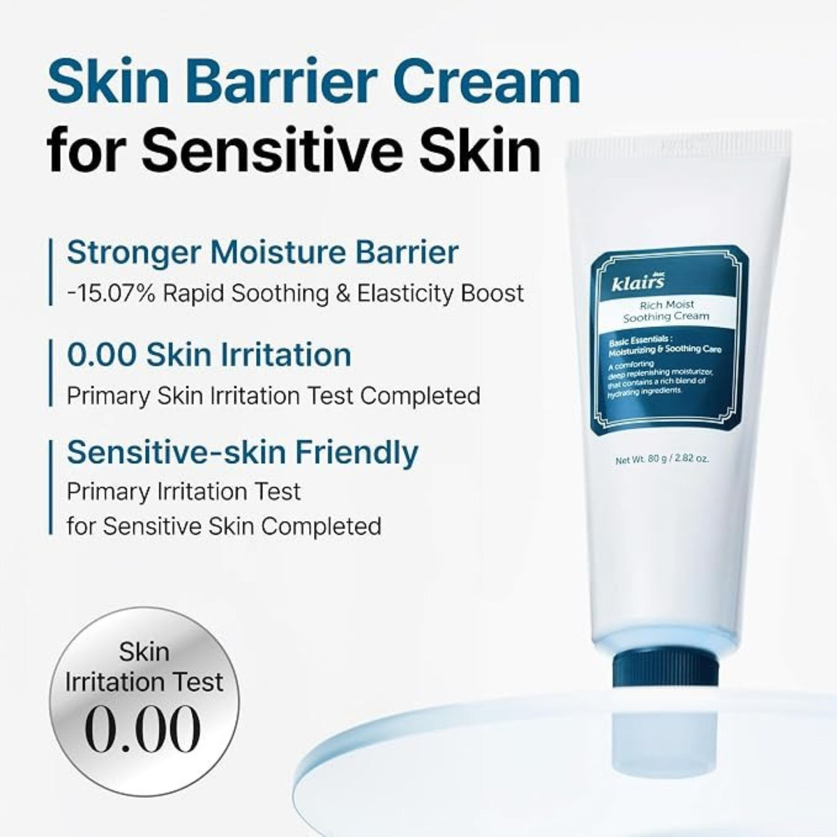 Dear Klairs Rich Soothing Cream – Hydrating & Soothing Face Moisturizer for Dry & Sensitive Skin