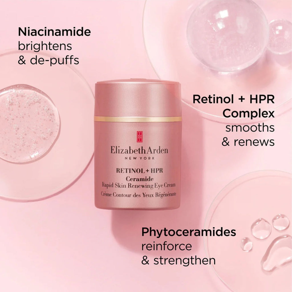 Elizabeth Arden Retinol + HPR Ceramide Skin Renewing Eye Cream 0.5 oz – Eye Cream for Fine Lines & Wrinkles