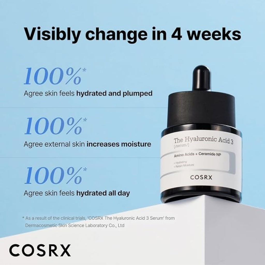 COSRX 3% Sodium Hyaluronate Serum 20ml – Hydrating & Moisturizing Face Serum for Dry Skin & Fine Lines
