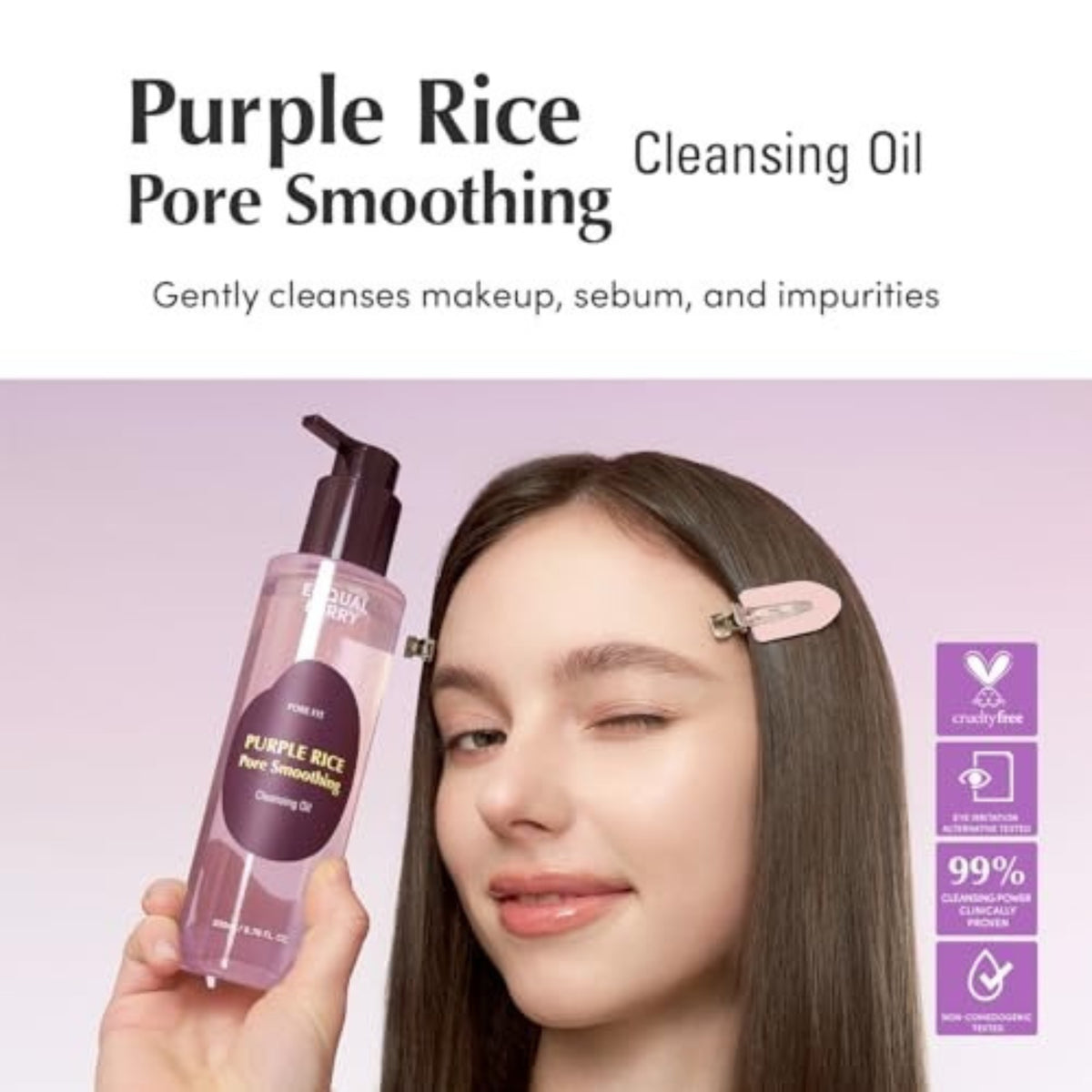 EQQUALBERRY Double Cleanser Duo – Purple Rice Pore Cleansing Oil & Pack Cleanser for Makeup & Impurities