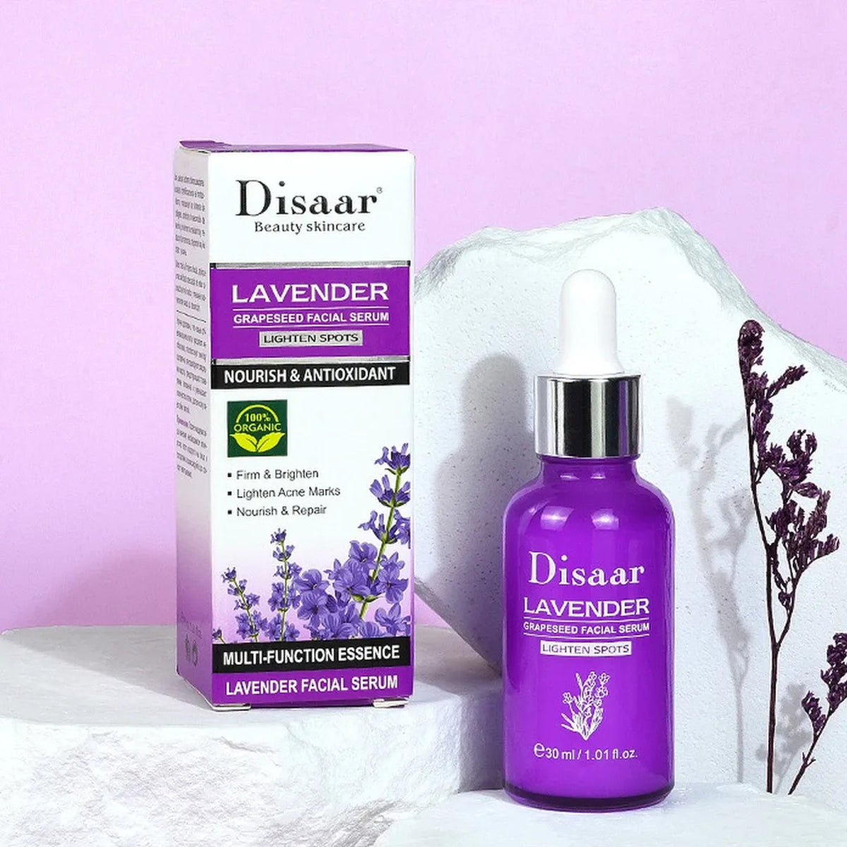 DISAAR BEAUTY Lavender Grapeseed Facial Serum 30ml – Nourishing & Repairing Face Serum for Hydrated Skin