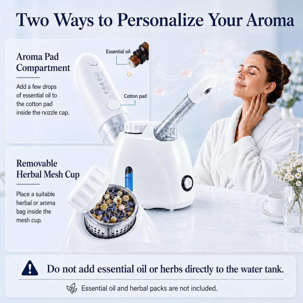 Rsefly Facial Steamer – Nano Ionic Face Steamer with 360° Rotating Arm, 160ml Water Tank & Aromatherapy