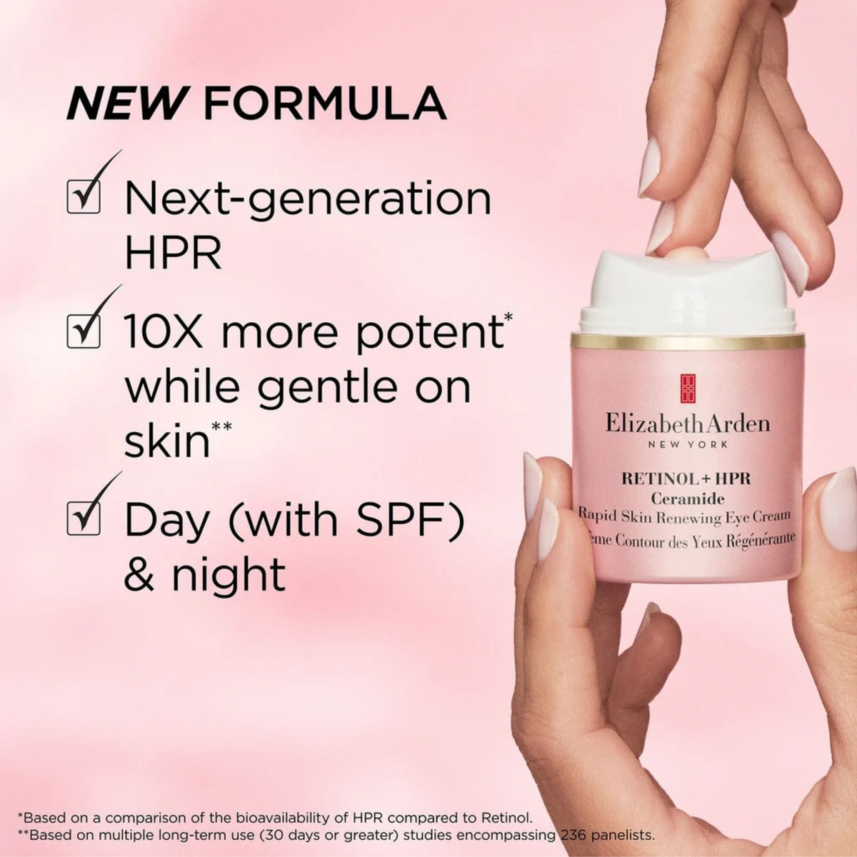 Elizabeth Arden Retinol + HPR Ceramide Skin Renewing Eye Cream 0.5 oz – Eye Cream for Fine Lines & Wrinkles