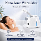 Rsefly Facial Steamer – Nano Ionic Face Steamer with 360° Rotating Arm, 160ml Water Tank & Aromatherapy