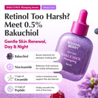 EQQUALBERRY Bakuchiol Plumping Serum 30ml – 0.5% Bakuchiol Serum with Niacinamide & Peptides for Sensitive Skin