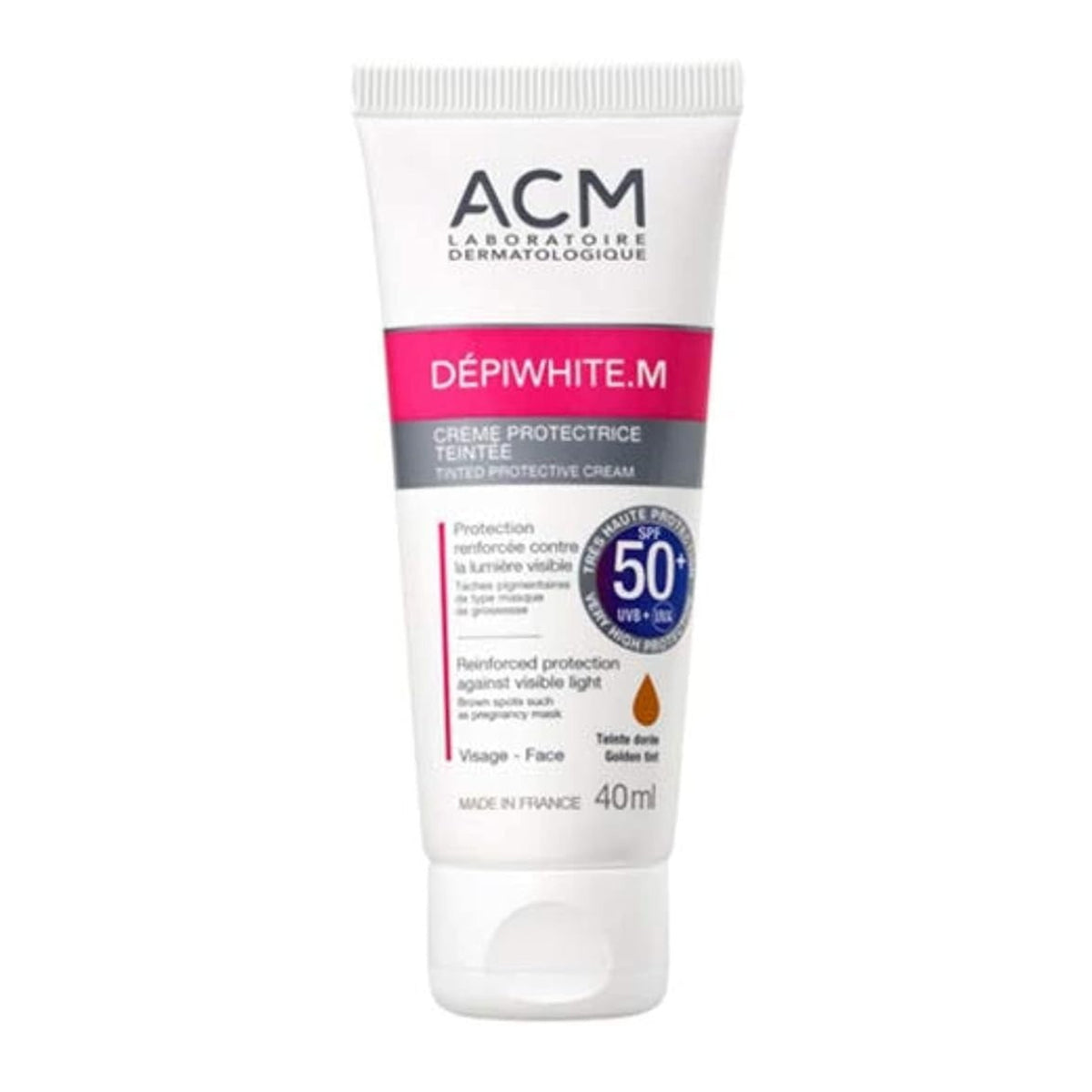 ACM Depiwhite M Tinted Cream SPF 50+ 40ml – Tinted Protective Face Cream with High Sun Protection