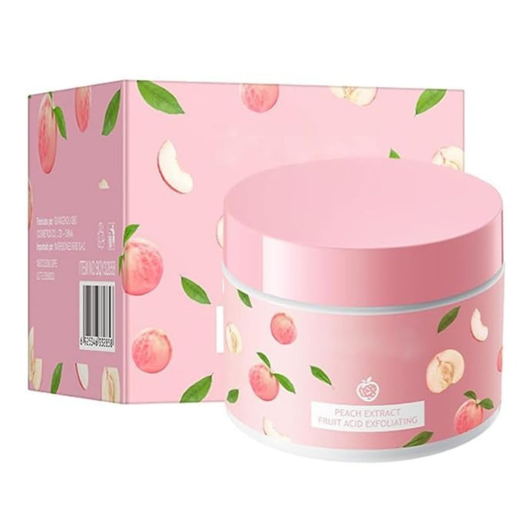 VENZEN Peach Fruit Acid Exfoliating Cream 140g – Face & Body Scrub for Gentle Exfoliation, Smooth & Soft-Looking Skin