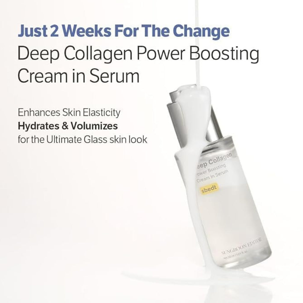 SUNGBOON EDITOR Deep Collagen Serum 1.01 fl oz – 5% Volufiline Hydrating Facial Serum for Plump, Smooth & Radiant-Looking Skin