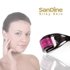 Sandine Microneedle Derma Roller 0.3mm – 540 Titanium Micro Needles for Facial Skin Care & Smooth-Looking Skin
