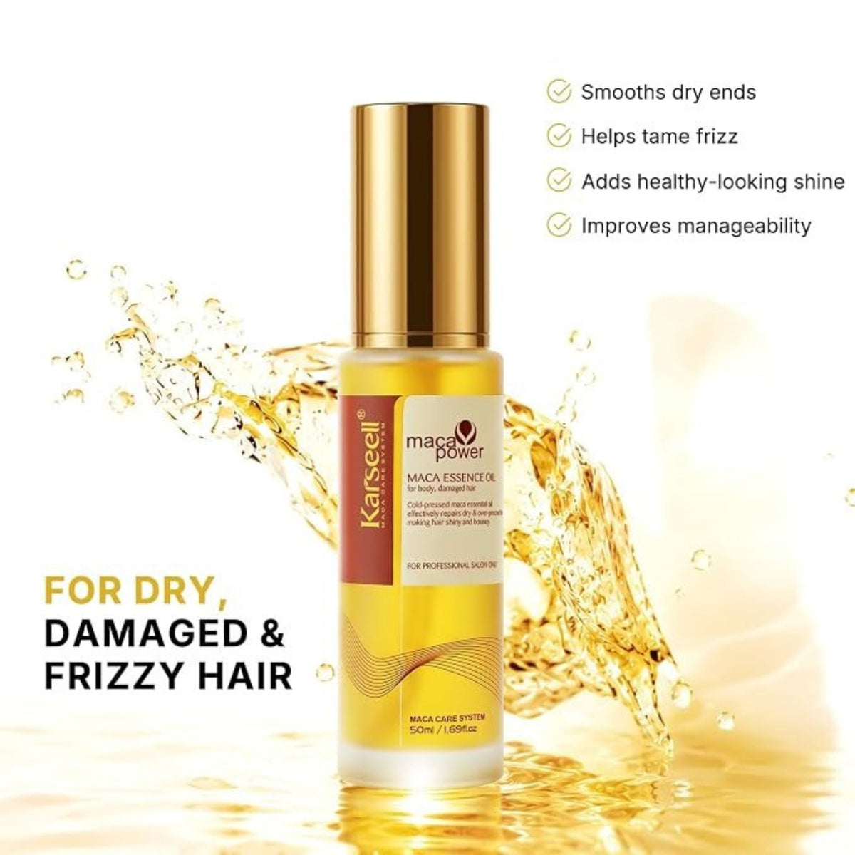 Karseell Moroccan Argan Oil 1.69 fl oz – Hair Oil for Dry, Frizzy & Damaged Hair