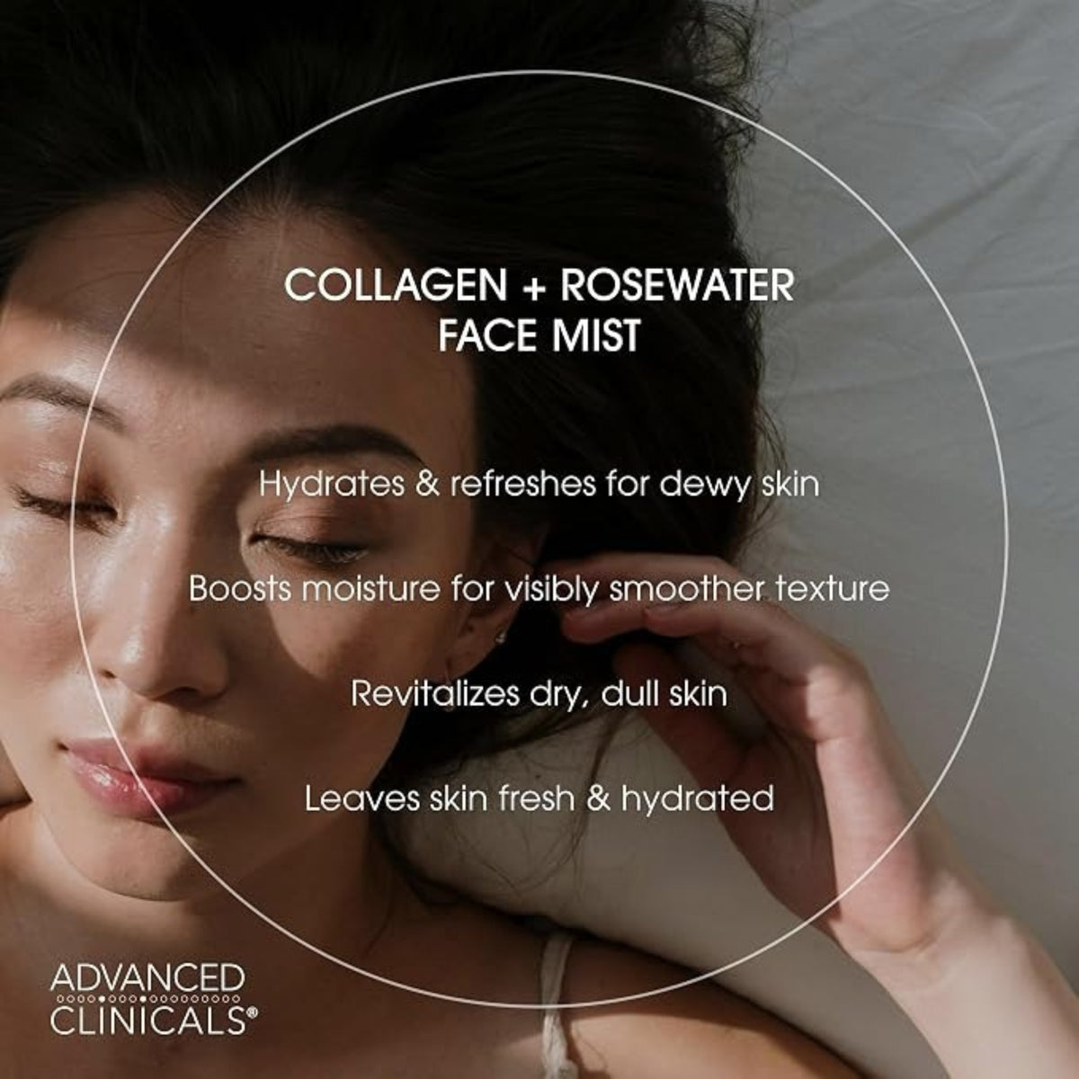 Advanced Clinicals Collagen Rosewater Face Mist 7.5 fl oz – Hydrating Facial Mist with Rose Water & Collagen