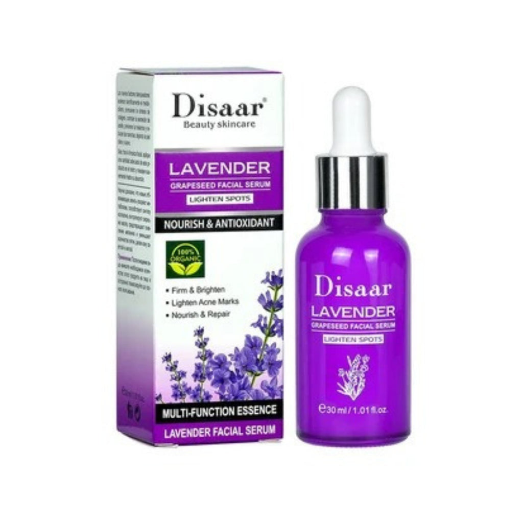 DISAAR BEAUTY Lavender Grapeseed Facial Serum 30ml – Nourishing & Repairing Face Serum for Hydrated Skin