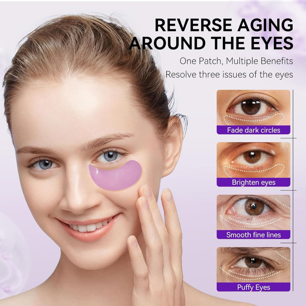 LANBENA Retinol Under Eye Patches – Cooling Hydra-Gel Eye Masks for Dark Circles, Puffy Eyes & Fine Lines, 30 Pairs