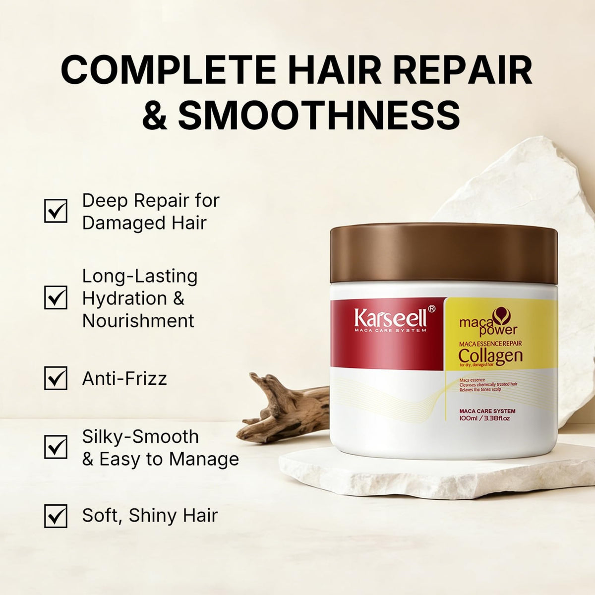 Karseell Collagen Hair Mask 16.90 oz – Deep Conditioning Treatment for Dry, Frizzy & Damaged Hair