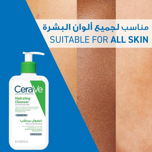 CeraVe Hydrating Cleanser 236ml – Facial Cleanser with Hyaluronic Acid for Normal to Dry Skin
